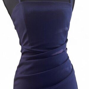 Windsor Navy Blue Sleeveless Ruched Minidress Size S